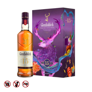 Hộp quà Glenfiddich Single Malt Scotch Whisky 15Yrs GB 2025/GB 2024 (700ml) + Ly